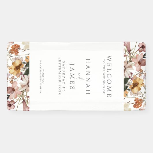 Einfache, elegante Hochzeit mit botanischem Flair Banner (Horizontal)