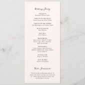 Einfache elegante Hochzeit mit Creme Programm (Rückseite)
