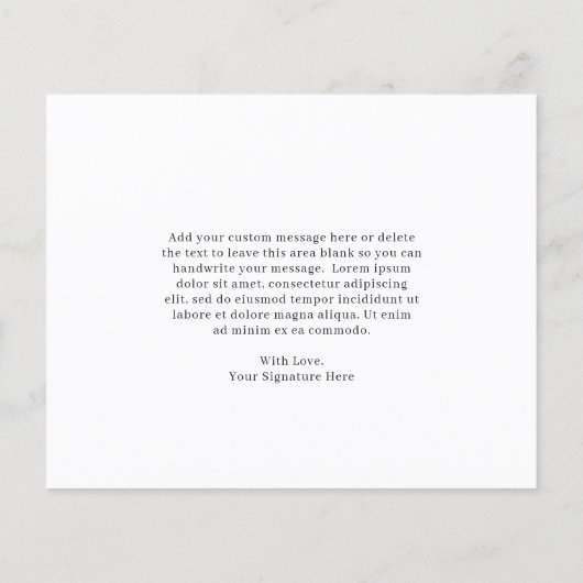 Einfache elegante Hochzeit mit Dankeschön-Karte (Rückseite)