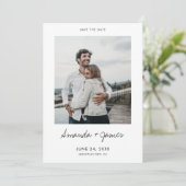 Einfache, elegante Hochzeit mit zwei Fotos Save The Date (Stehend Vorderseite)
