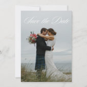 Einfache, elegante Hochzeit mit zwei Fotos Save The Date (Vorderseite)