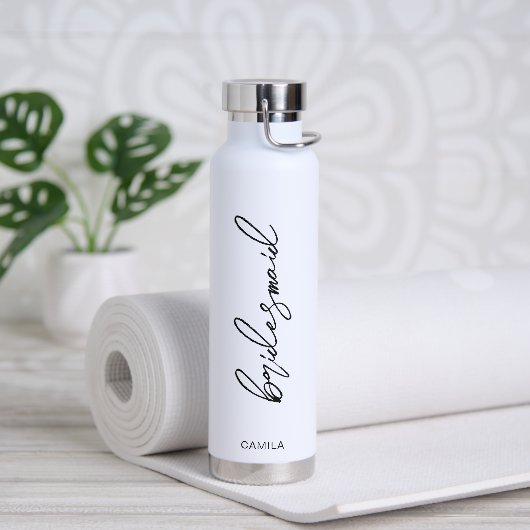 Einfache Elegante Hochzeit Moderne Brautjungfrau Trinkflasche (Yoga)