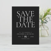 Einfache elegante Hochzeit ohne Foto speichern das Save The Date (Stehend Vorderseite)