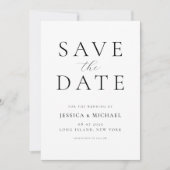 Einfache elegante Hochzeit ohne Foto speichern das Save The Date (Vorderseite)