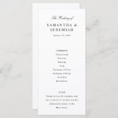 Einfache Elegante Hochzeit Programm (Vorne/Hinten)