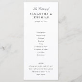 Einfache Elegante Hochzeit Programm (Vorderseite)
