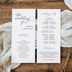 Einfache, elegante Hochzeit Programm