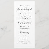 Einfache, elegante Hochzeit Programm (Vorderseite)