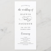 Einfache, elegante Hochzeit Programm (Vorderseite)