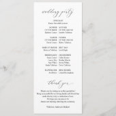 Einfache, elegante Hochzeit Programm (Rückseite)