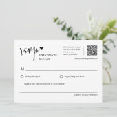 Einfache Elegante Hochzeit QR Code UAWG Postkarte (Stehend Vorderseite)