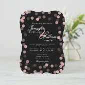 Einfache Elegante Hochzeit Rose Einladung (Stehend Vorderseite)