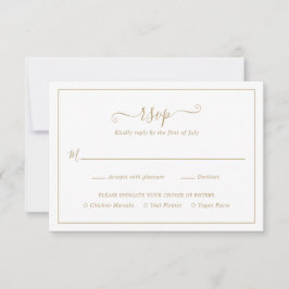 Einfache Elegante Hochzeit RSVP Karte
