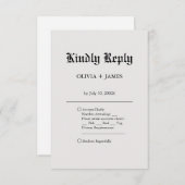 Einfache Elegante Hochzeit RSVP Karte (Vorne/Hinten)