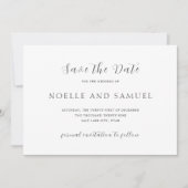 Einfache elegante Hochzeit Save The Date (Vorderseite)