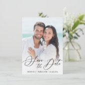 Einfache Elegante Hochzeit Save the Date (Stehend Vorderseite)