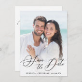 Einfache Elegante Hochzeit Save the Date (Vorne/Hinten)