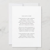 Einfache elegante Hochzeit Save The Date (Rückseite)