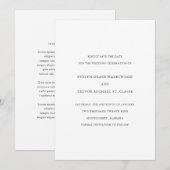 Einfache elegante Hochzeit Save The Date (Vorne/Hinten)