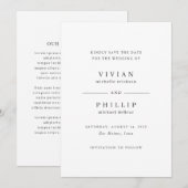Einfache elegante Hochzeit Save The Date (Vorne/Hinten)