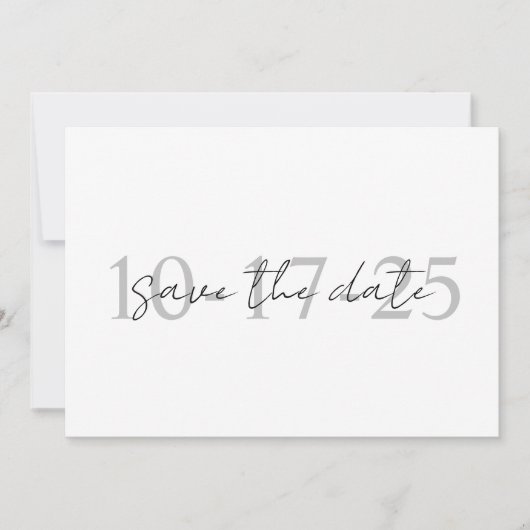 Einfache, elegante Hochzeit Save the Date Einladun (Vorderseite)