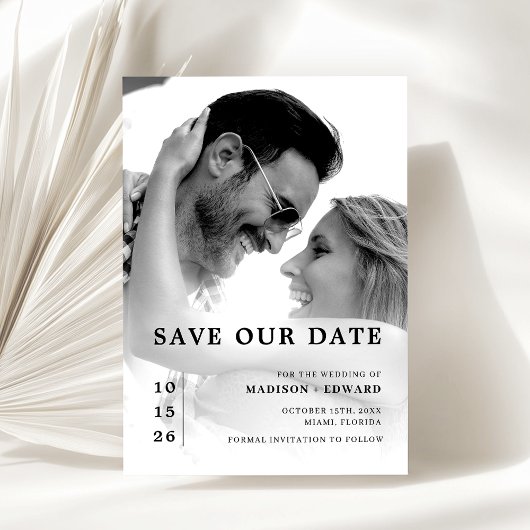 Einfache Elegante Hochzeit Save the Date Einladung