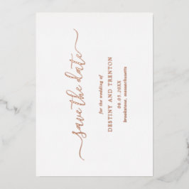 Einfache Elegante Hochzeit Save the Date Folieneinladung