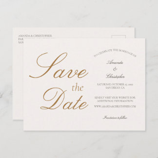 Einfache Elegante Hochzeit Save the Date Postkarte