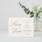 Einfache Elegante Hochzeit Save the Date Postkarte (Stehend Vorderseite)