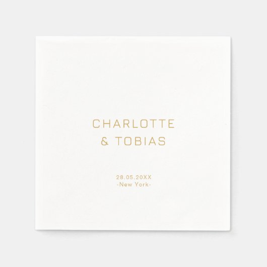 Einfache, elegante Hochzeit Serviette (Vorderseite)