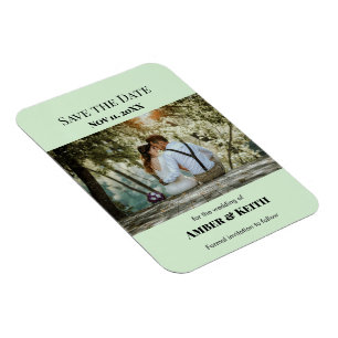 Einfache elegante Hochzeit - Termin vormerken - Gr Magnet