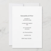 Einfache elegante Hochzeit - Termin vormerken Save The Date (Rückseite)