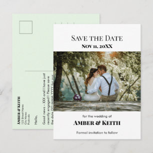 Einfache elegante Hochzeit - Termin vormerken - We Ankündigungspostkarte