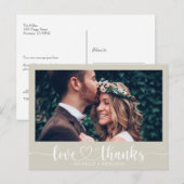 Einfache Elegante Hochzeit Vielen Dank Foto Postca Postkarte (Vorne/Hinten)