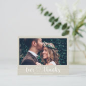 Einfache Elegante Hochzeit Vielen Dank Foto Postca Postkarte (Stehend Vorderseite)