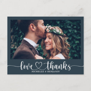 Einfache Elegante Hochzeit Vielen Dank Foto Postca Postkarte