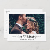 Einfache Elegante Hochzeit Vielen Dank Foto Postca Postkarte (Vorne/Hinten)