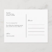 Einfache Elegante Hochzeit Vielen Dank Foto Postca Postkarte (Rückseite)
