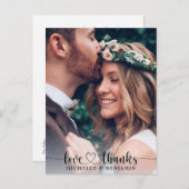 Einfache Elegante Hochzeit Vielen Dank Foto Postca Postkarte (Vorne/Hinten)