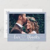 Einfache Elegante Hochzeit Vielen Dank Foto Postca Postkarte (Vorne/Hinten)