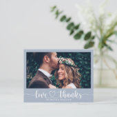 Einfache Elegante Hochzeit Vielen Dank Foto Postca Postkarte (Stehend Vorderseite)