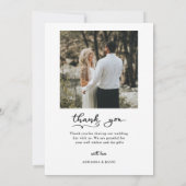 Einfache Elegante Hochzeit Vielen Dank für Ihr Fot Dankeskarte (Rückseite)