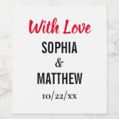 Einfache, elegante Hochzeit Vielen Dank mit Liebe Weinetikett (Einzelnes Label)