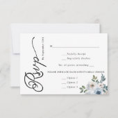 Einfache elegante Hochzeit von Dusty Blue Floral RSVP Karte (Vorderseite)