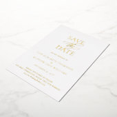 Einfache Elegante HochzeitGold Save the Date Folieneinladung (Gedreht)