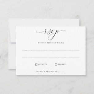 Einfache elegante Hochzeits-RSVP-Antwortkarten RSVP Karte