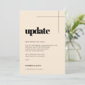 Einfache elegante Hochzeitsaktualisierung Ankündigung (Stehend Vorderseite)
