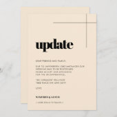 Einfache elegante Hochzeitsaktualisierung Ankündigung (Vorne/Hinten)