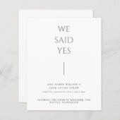 Einfache Elegante Hochzeitsankündigung (Vorne/Hinten)