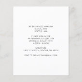 Einfache Elegante Hochzeitsankündigung (Rückseite)